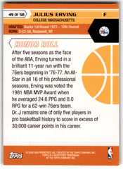 2007 Topps 50th Anniversary Julius Erving 49