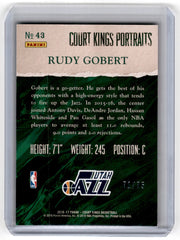 2016 Court Kings Portraits Rudy Gobert /75 Card 43