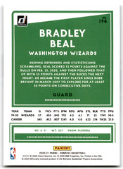 2020 Donruss Bradley Beal Washington Wizards Card 194