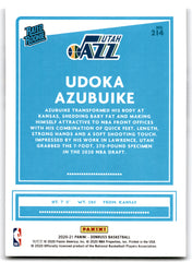 2020 Donruss Udoka Azubuike Utah Jazz Card 214