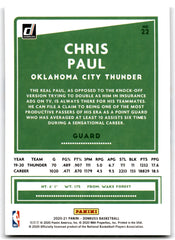 2020 Donruss Chris Paul Oklahoma City Thunder Card 22