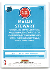2020 Donruss Isaiah Stewart Detroit Pistons Card 233