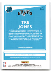 2020 Donruss Tre Jones San Antonio Spurs Card 244