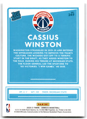 2020 Donruss Cassius Winston Washington Wizards Card 249