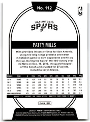2020 Hoops Patty Mills San Antonio Spurs Card 112