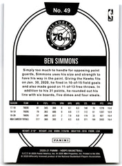 2020 Hoops Ben Simmons Philadelphia 76ers Card 49