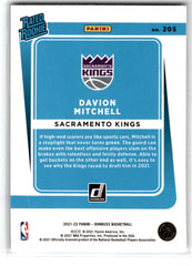 2021 Donruss Davion Mitchell Card 205