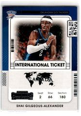 2021 Panini Contenders International Ticket Shai Gilgeous-Alexander Card 25