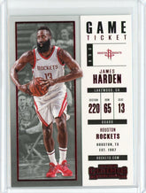 2017-18 Panini Contenders Basketball James Harden Game Ticket Red Card #77
