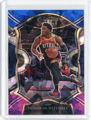 2020-21 Panini Select Basketball Donovon Mitchell Concourse Blue White Purple Cracked Ice Prizm Card #27