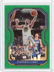 2020-21 Panini Prizm Basketball Stephen Curry Green Prizm Card #159