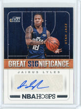 2018-19 Panini Hoops Basketball Jairus Lyles Great Signifance Auto Card #GS-JLS