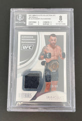 2021 Immaculate UFC Alexander Volkanovski Materials Patch #2 BGS 8