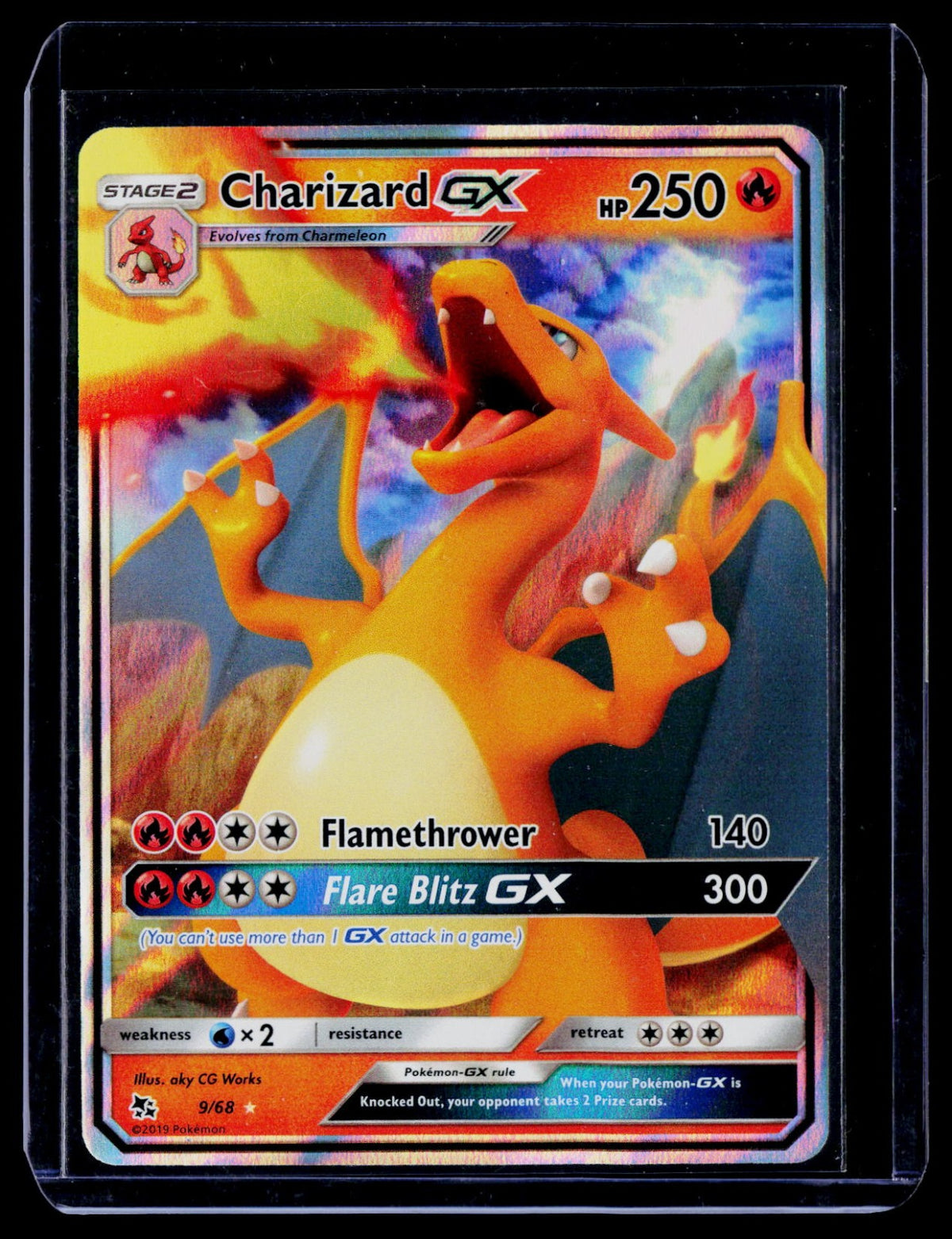 Charizard GX Holo Hidden Fates 9/68 NM