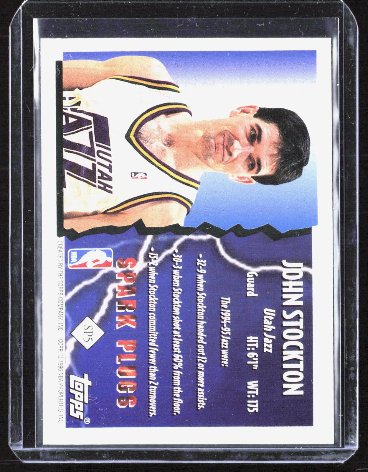 1995-96 Topps - Spark Plugs John Stockton SP5 Basketball Utah Jazz