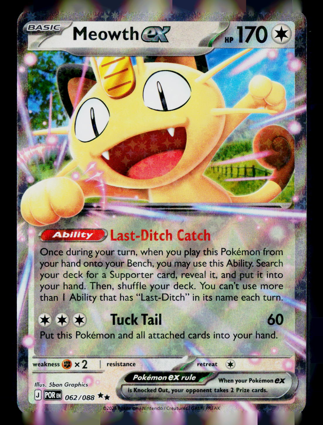 Meowth ex POR 062/088 Holo NM
