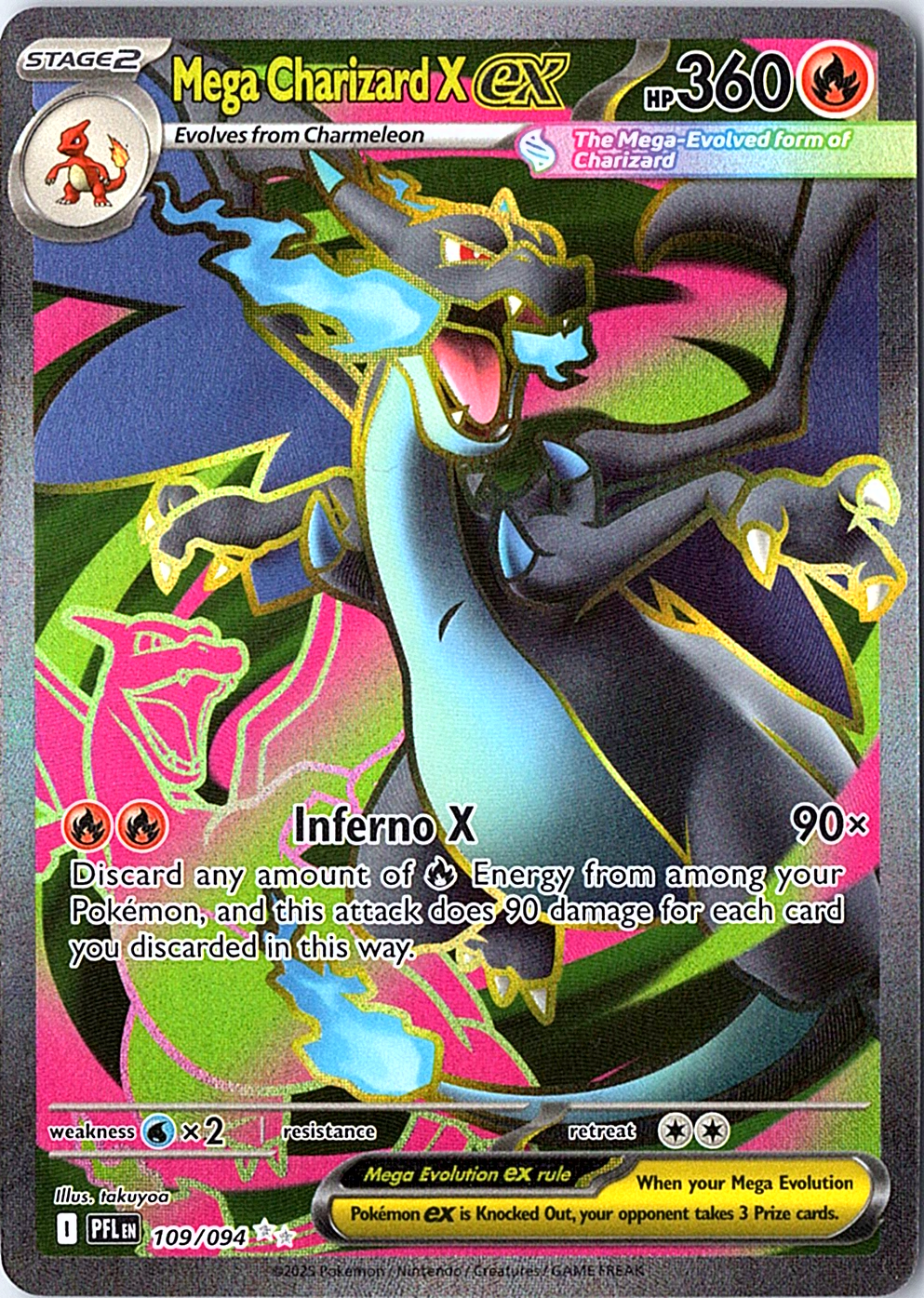Mega Charizard X ex Ultra Rare ME02: Phantasmal Flames 109/094 NM