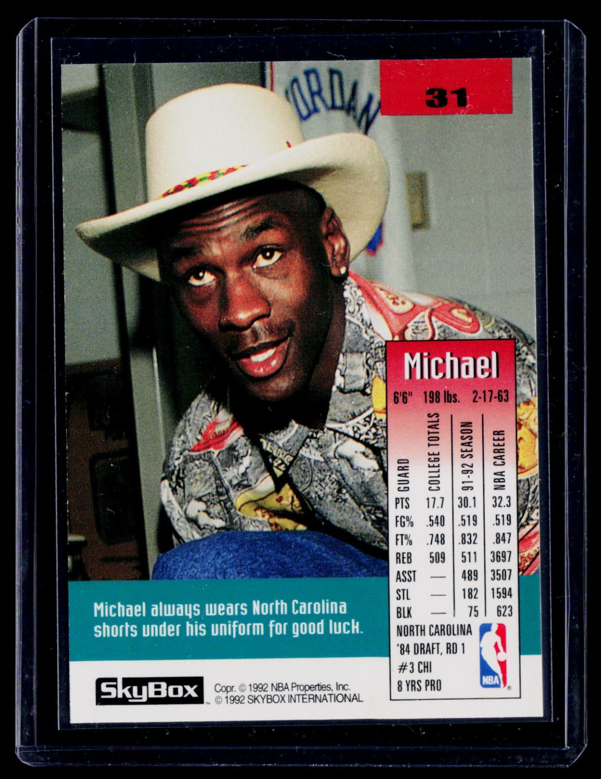 1992-93 SkyBox Michael Jordan 31 Basketball Chicago Bulls
