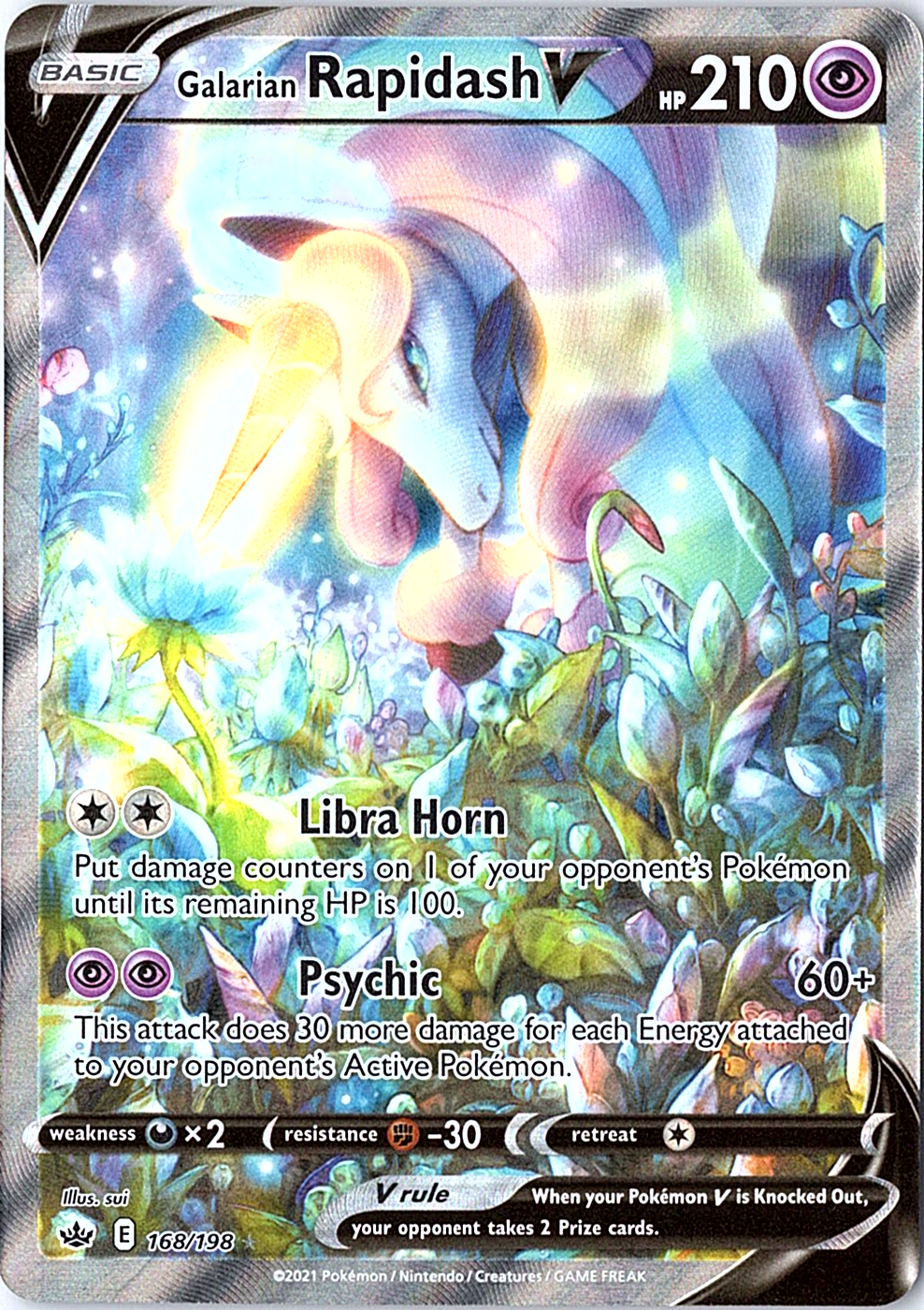 Galarian Rapidash V Ultra Rare SWSH06: Chilling Reign 168/198 NM
