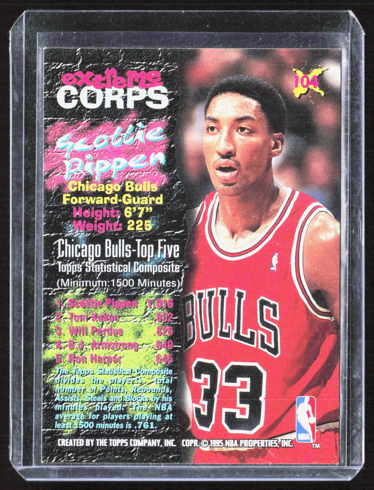 1995-96 Stadium Club Scottie Pippen 104 Basketball Chicago Bulls