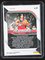 2025-26 Panini Prizm - Green Prizm Tre Johnson III 6 Washington Wizards