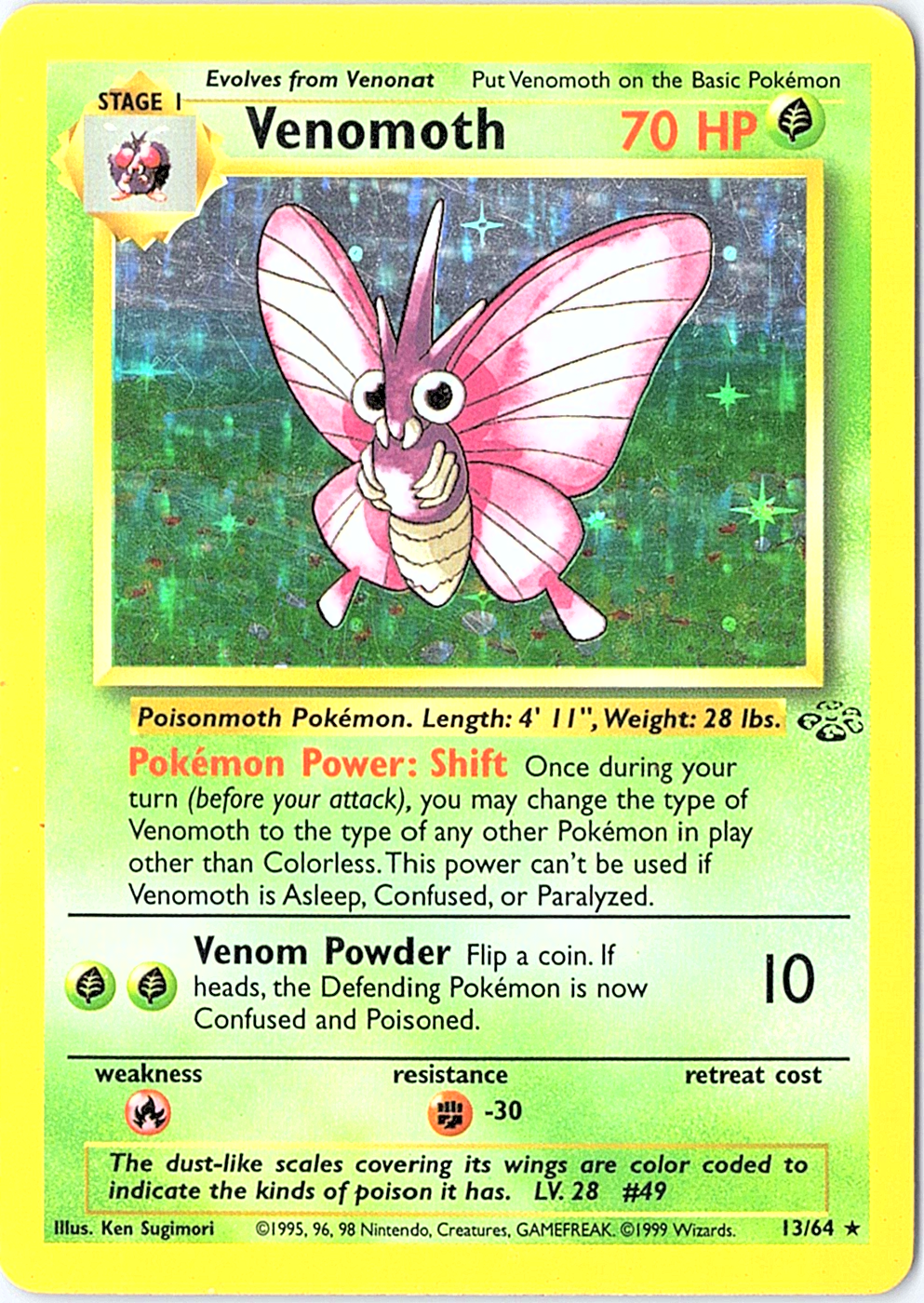 Venomoth (13) Holo Rare Jungle 13/64 LP