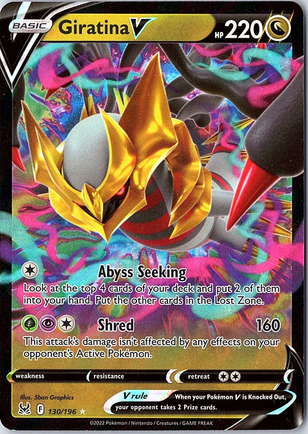 Giratina V Ultra Rare SWSH11: Lost Origin 130/196 NM