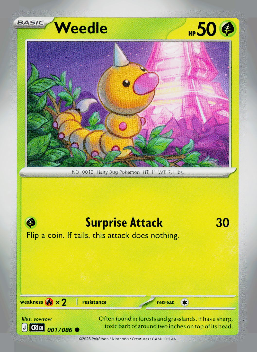 Weedle CRI 001/086 NM