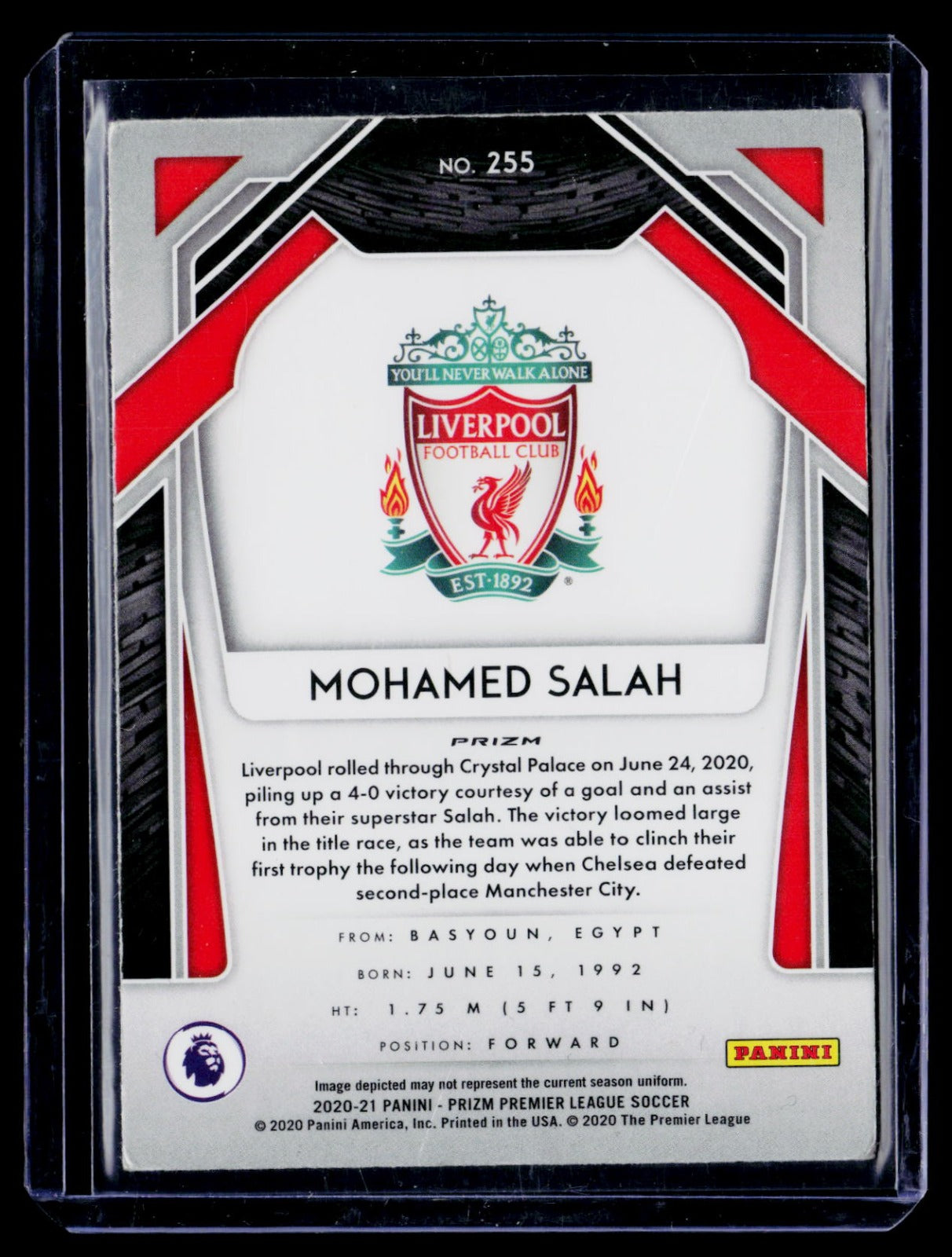 Mohamed Salah Panini Prizm Premier League - Pink Ice Prizm 255 NM