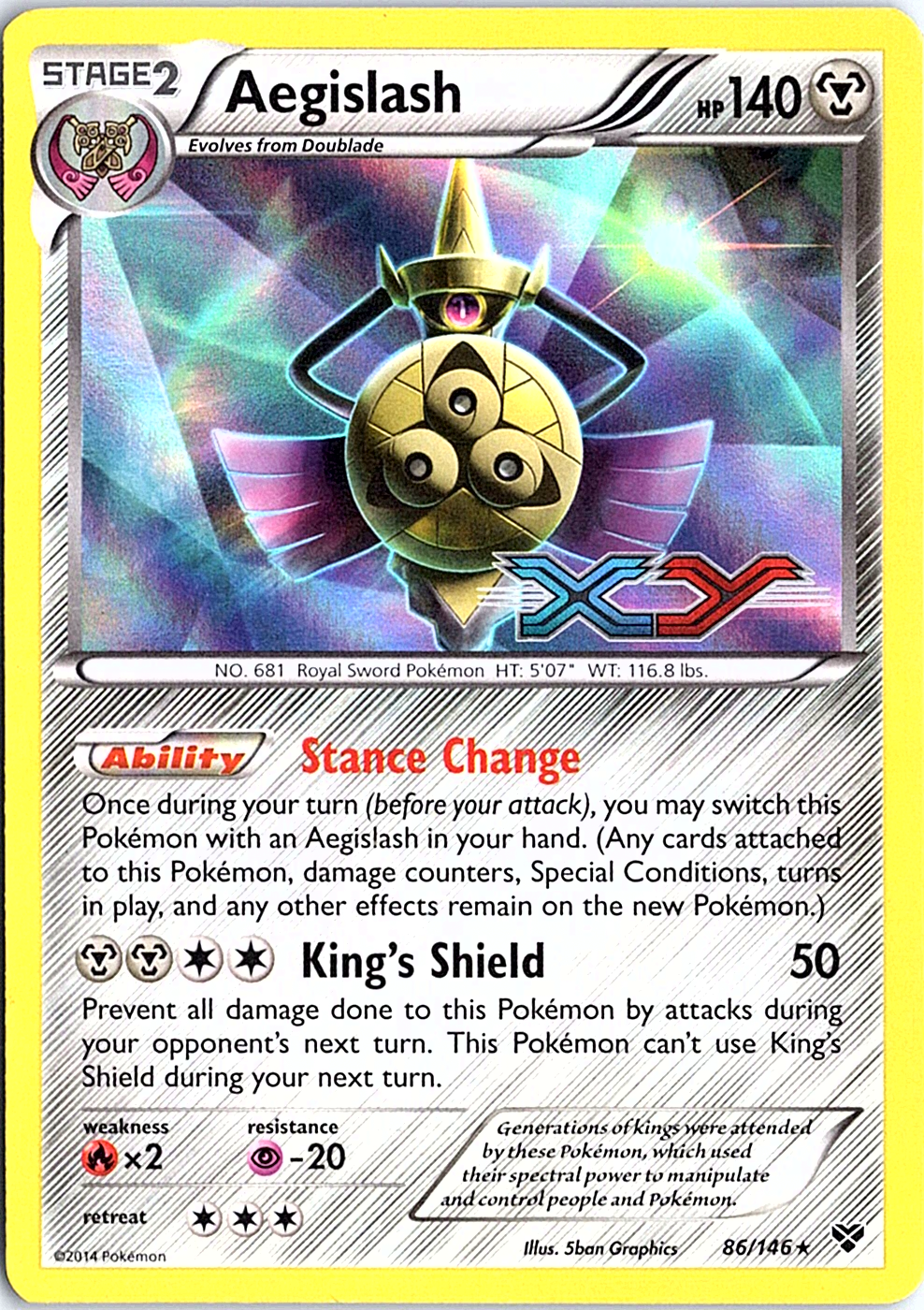 Aegislash - (Prerelease) Promo XY Promos 86/146 NM
