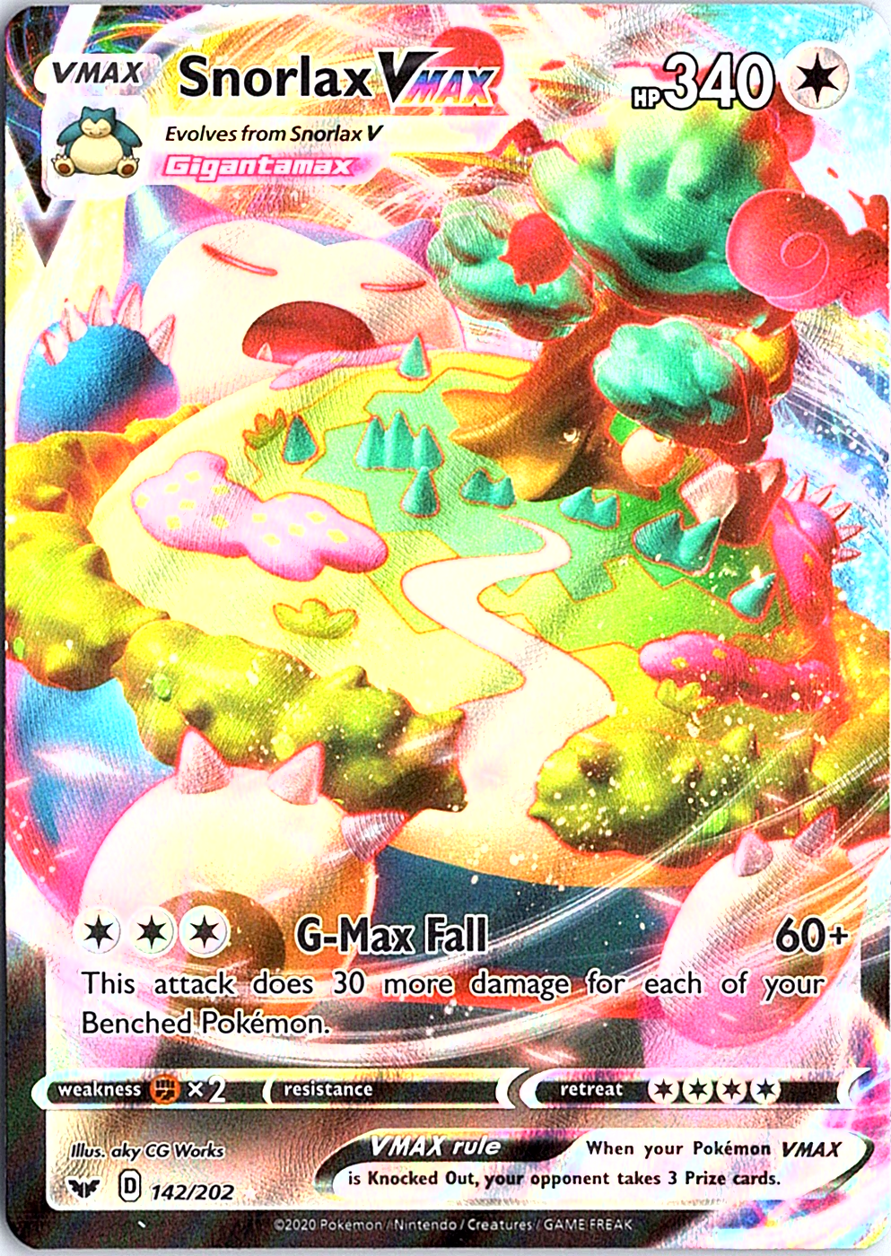 Snorlax VMAX Ultra Rare SWSH01: Sword & Shield Base Set 142/202 NM
