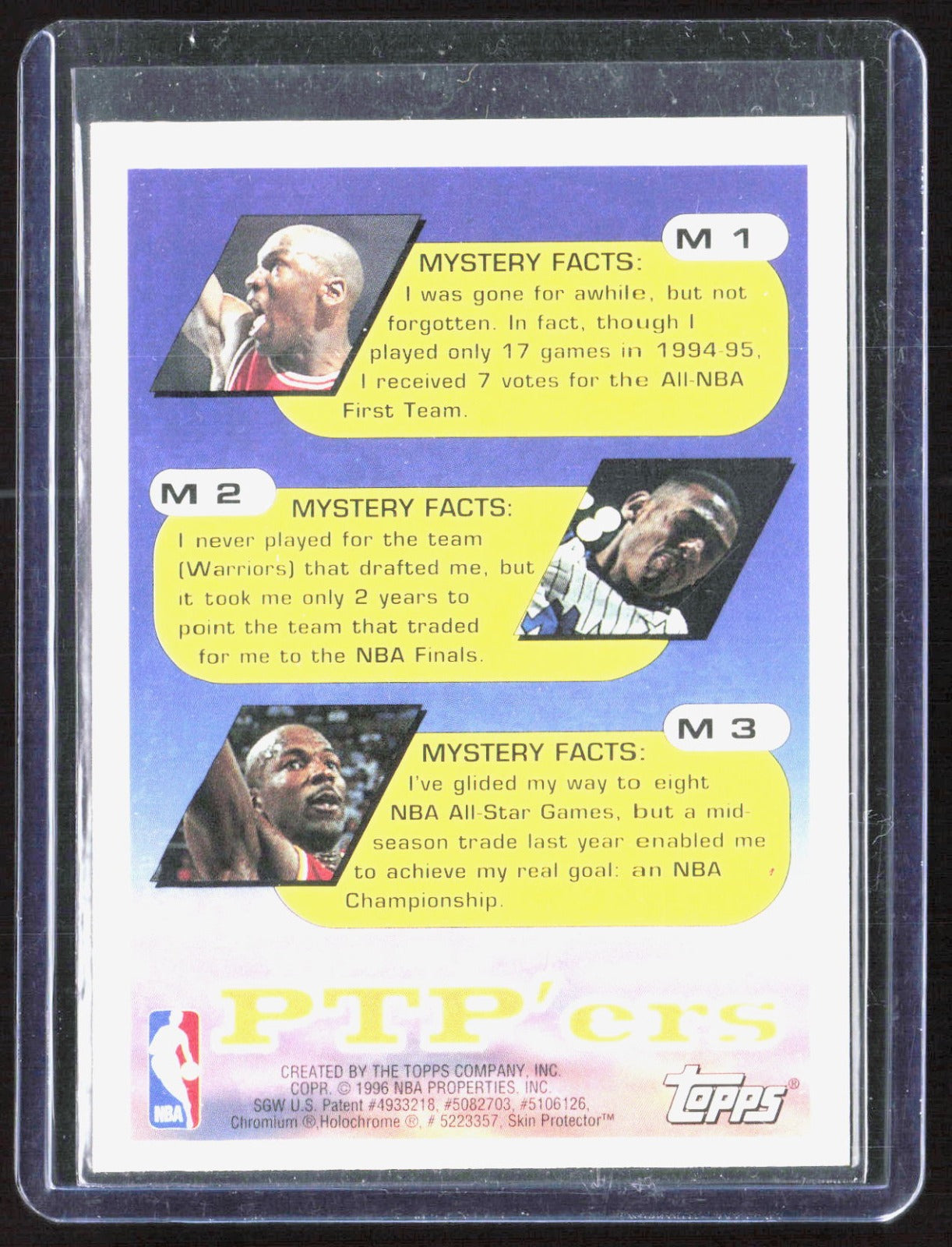 1995-96 Topps - Mystery Finest Clyde Drexler M3 Basketball Houston Rockets