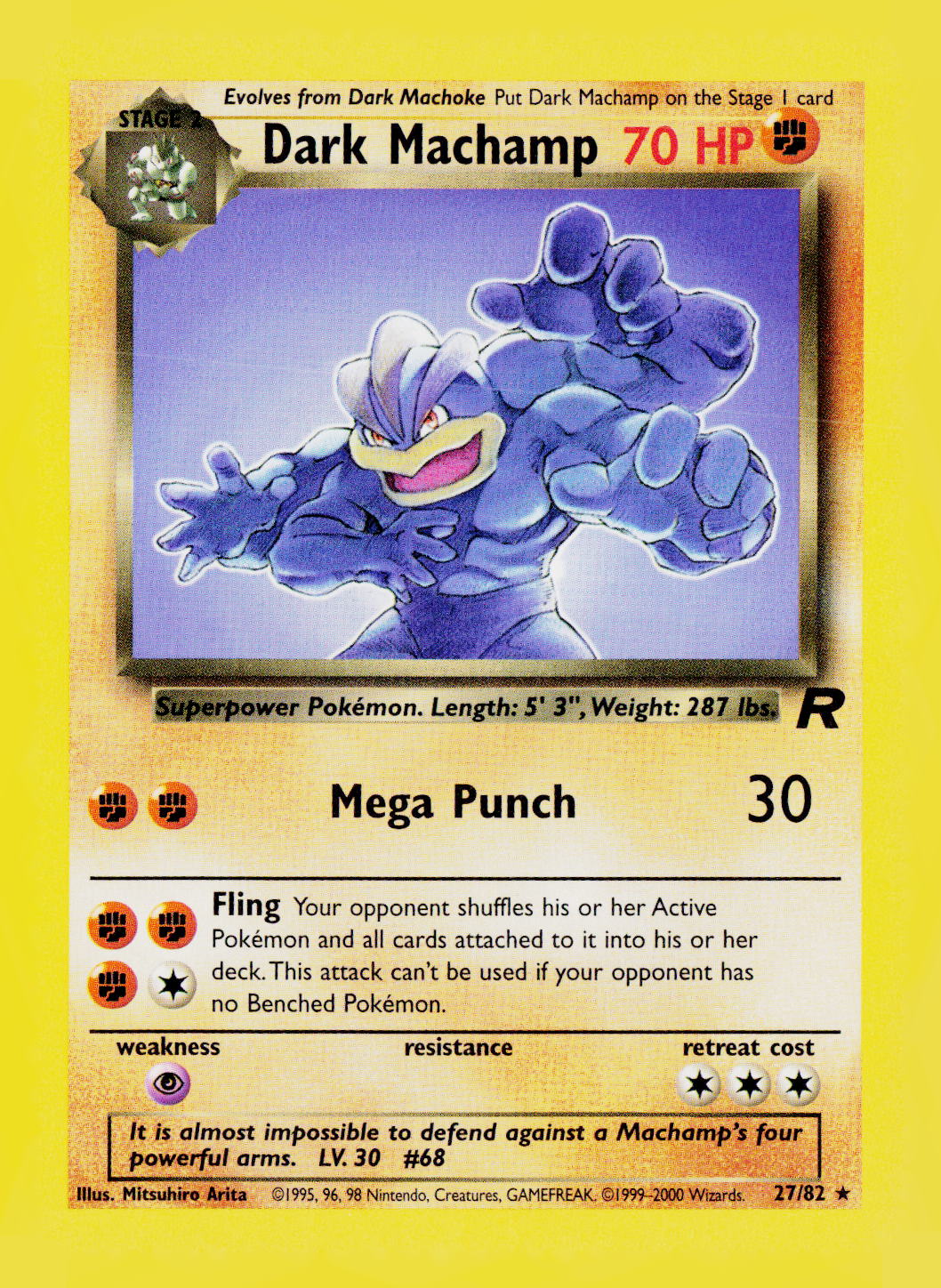 Dark Machamp (27) Unlimited Team Rocket 27/82 LP