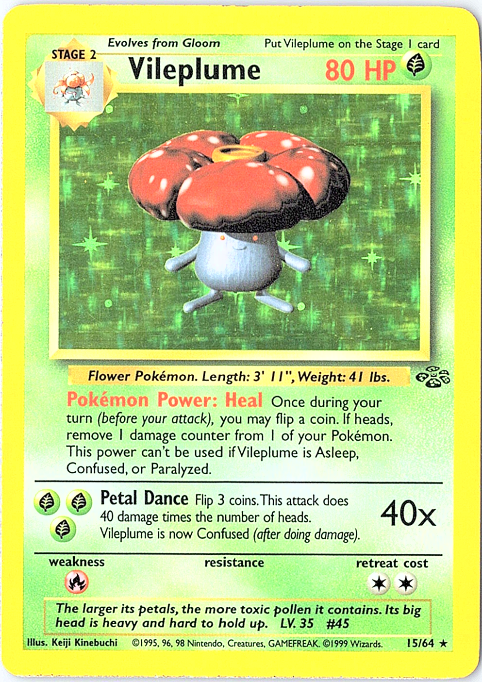 Vileplume (15) Holo Rare Jungle 15/64 LP