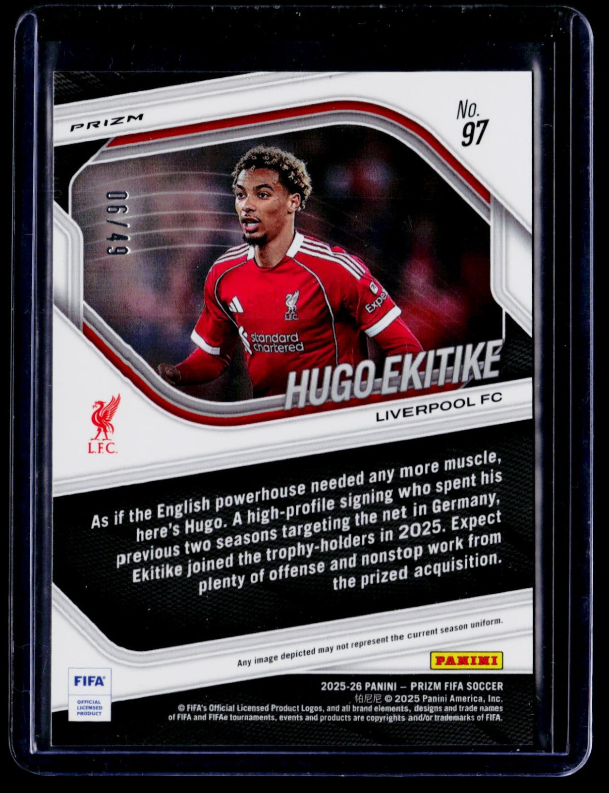Hugo Ekitike Panini Prizm FIFA - Purple Wave Prizms 97 NM