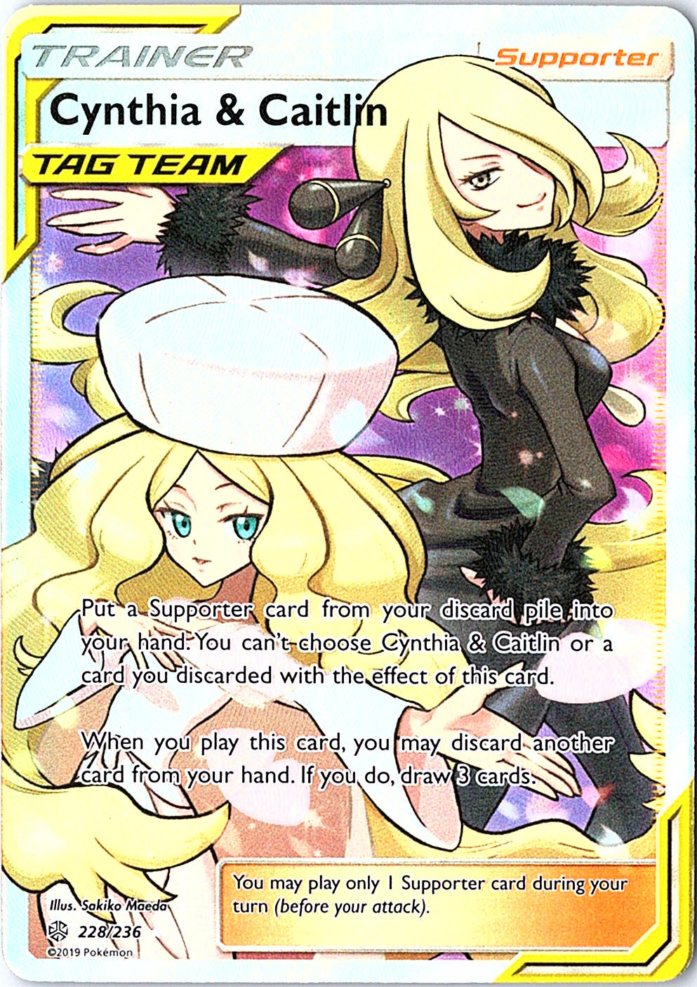 Cynthia & Caitlin (Full Art) Ultra Rare SM - Cosmic Eclipse 228/236 NM