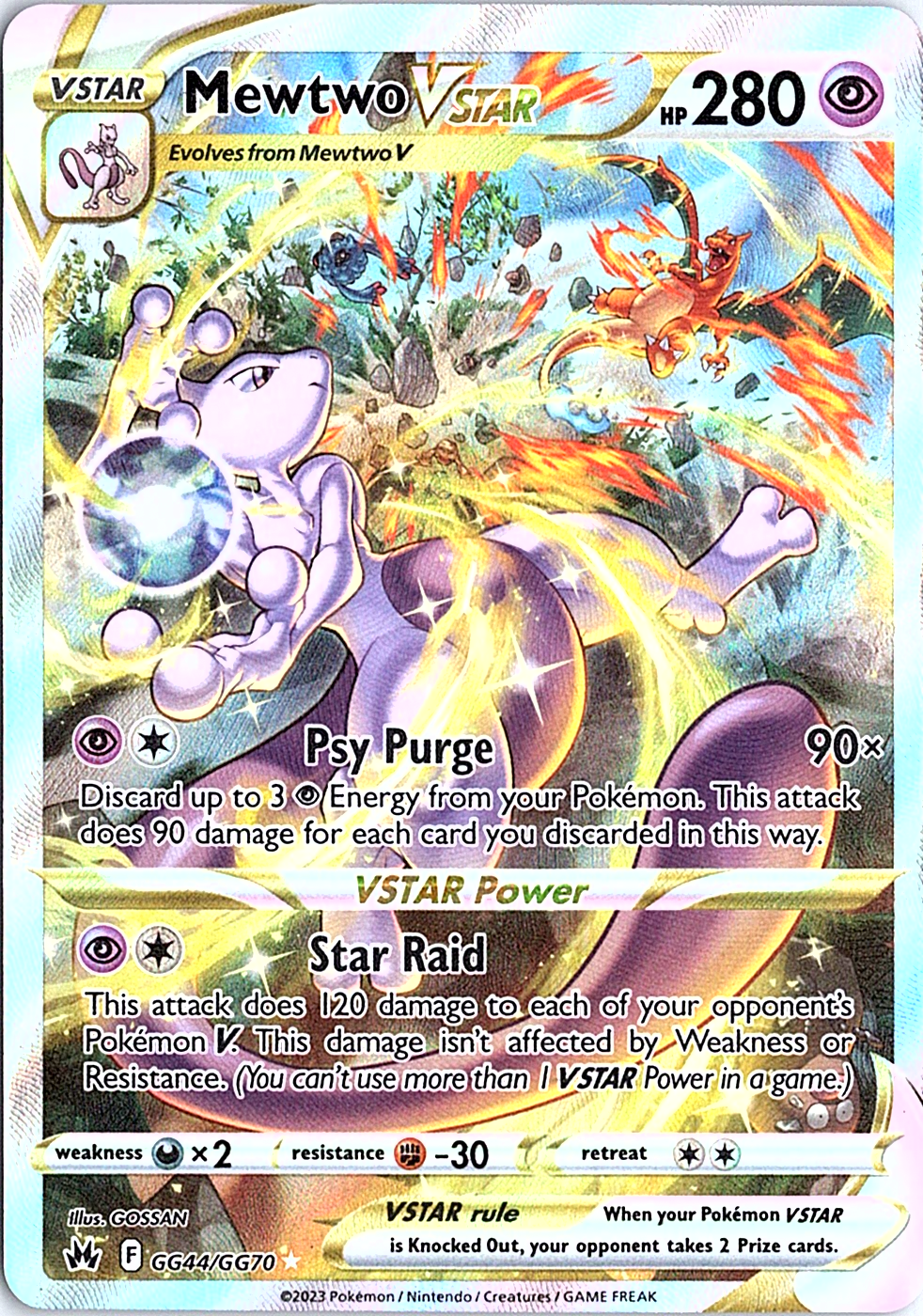 Mewtwo VSTAR Ultra Rare SWSH: Crown Zenith: Galarian Gallery GG44/GG70 NM
