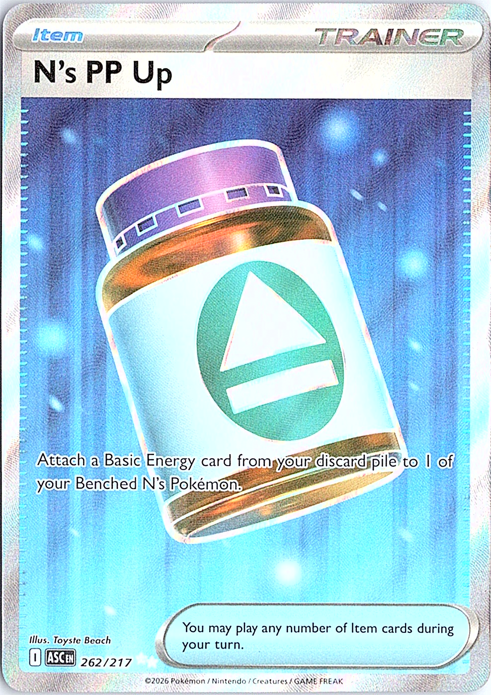 N's PP Up Ultra Rare ME: Ascended Heroes 262/217 NM