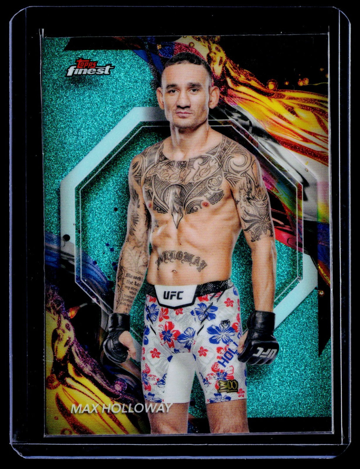 Max Holloway Topps Finest UFC - Aqua Glitter Refractors 181 NM