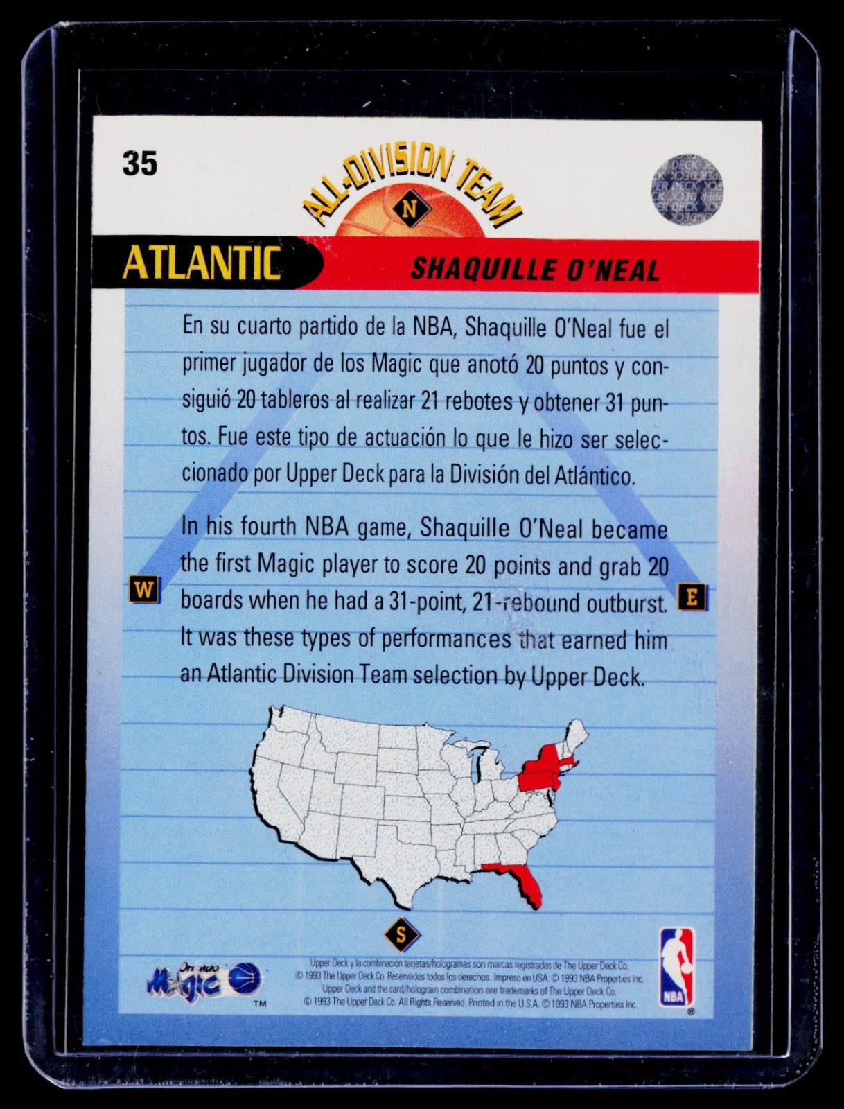 1992-93 Upper Deck Collector Rookie  Shaquille O'Neal 35