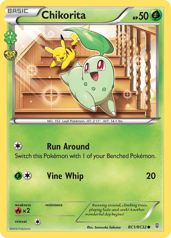 Chikorita Common Generations: Radiant Collection RC1/RC32 NM