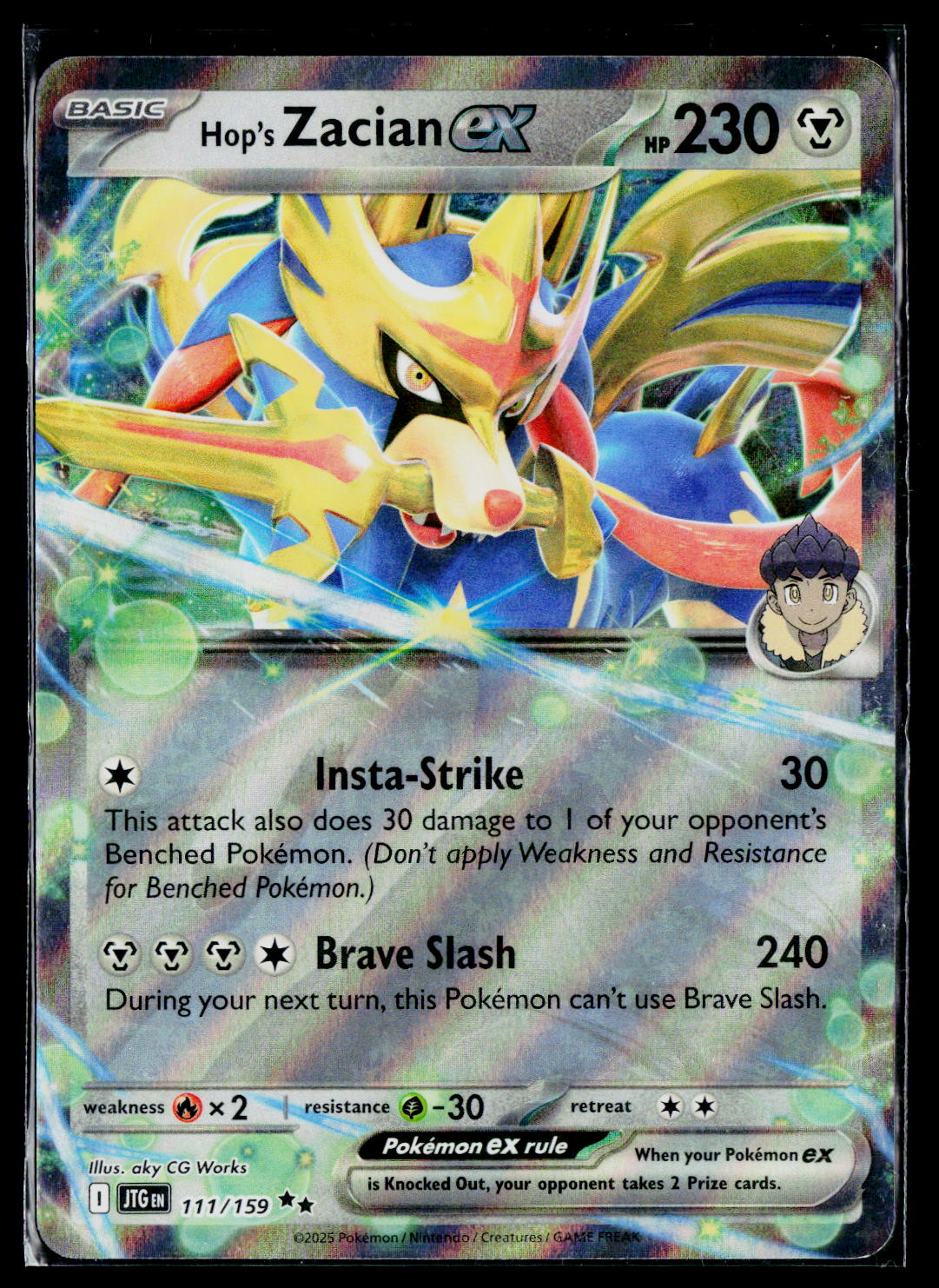 Hop's Zacian ex JTG 111/159 Holo NM
