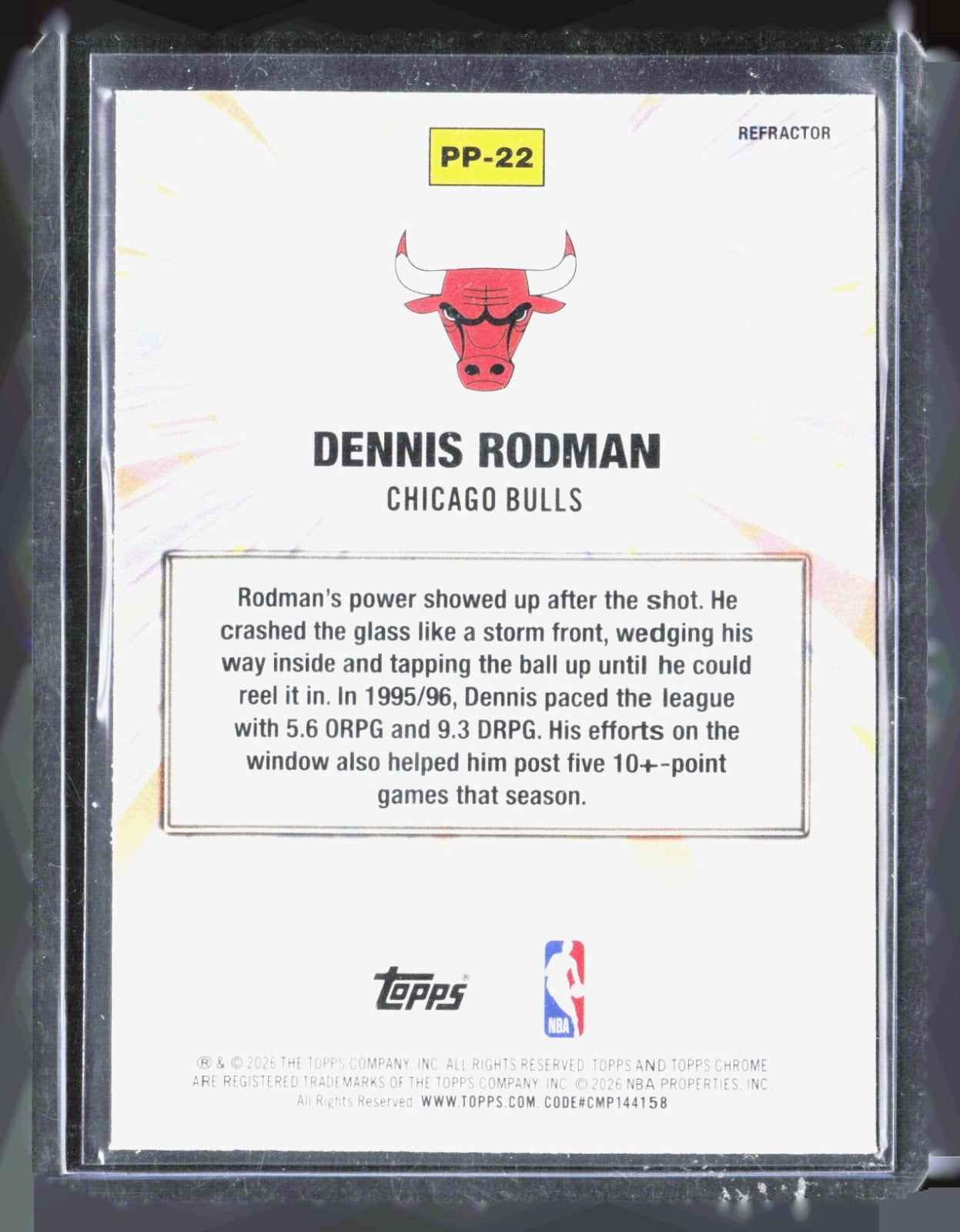 2025-26 Topps Chrome Update - Power Players Refractor Dennis Rodman PP-22