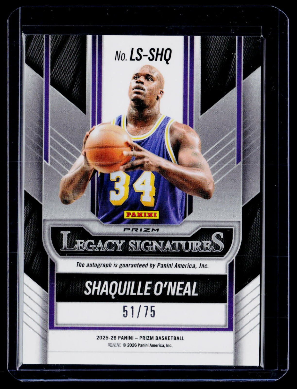 Shaquille O'Neal Panini Prizm - Legacy Signatures Prizms Red Power LS-SHQ NM