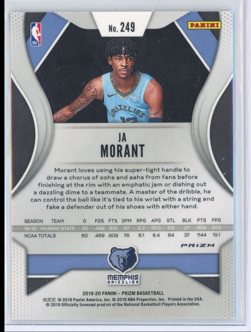 2019 Panini Prizm Prizms Blue RC Ja Morant 249