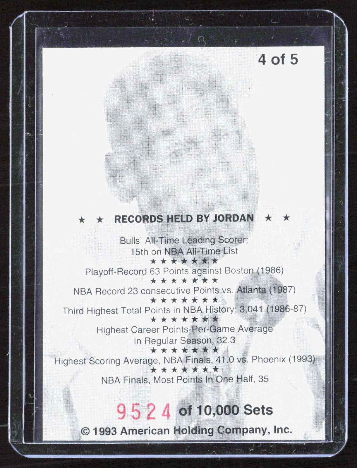 1993 American Holding Company Michael Jordan unlicensed Michael Jordan 4 /10000