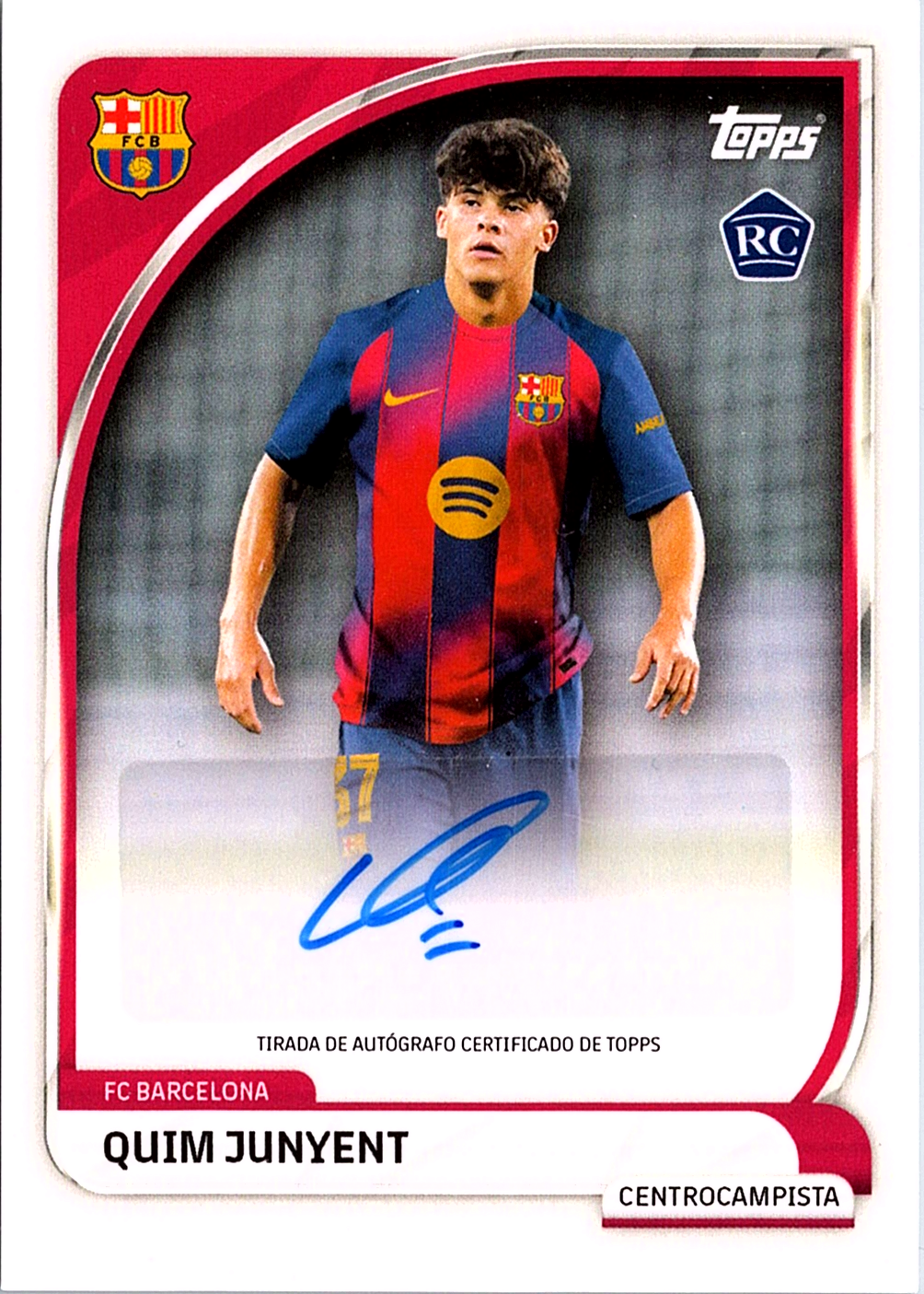 Quim Junyent Topps FC Barcelona Collector Tin - Autographs AU-QJ NM