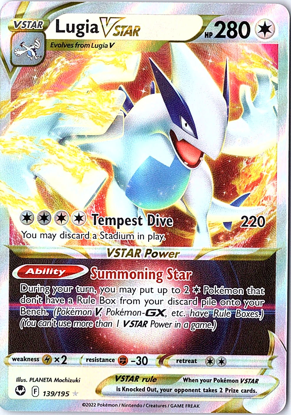 Lugia VSTAR Ultra Rare SWSH12: Silver Tempest 139/195 NM