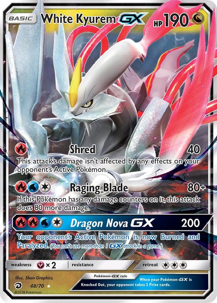 White Kyurem GX Ultra Rare Dragon Majesty 48/70 LP