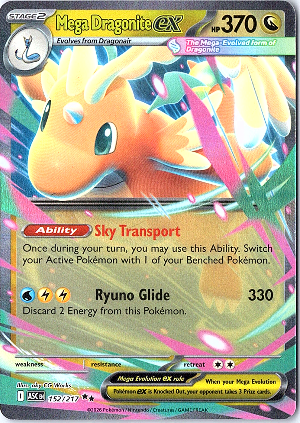 Mega Dragonite ex Double Rare ME: Ascended Heroes 152/217 NM